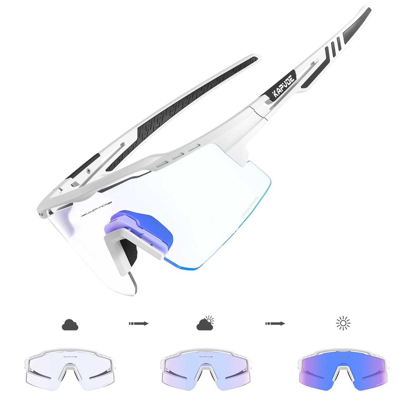 Lentes de sol fotocromáticos UV 400 para actividades al aire libre.