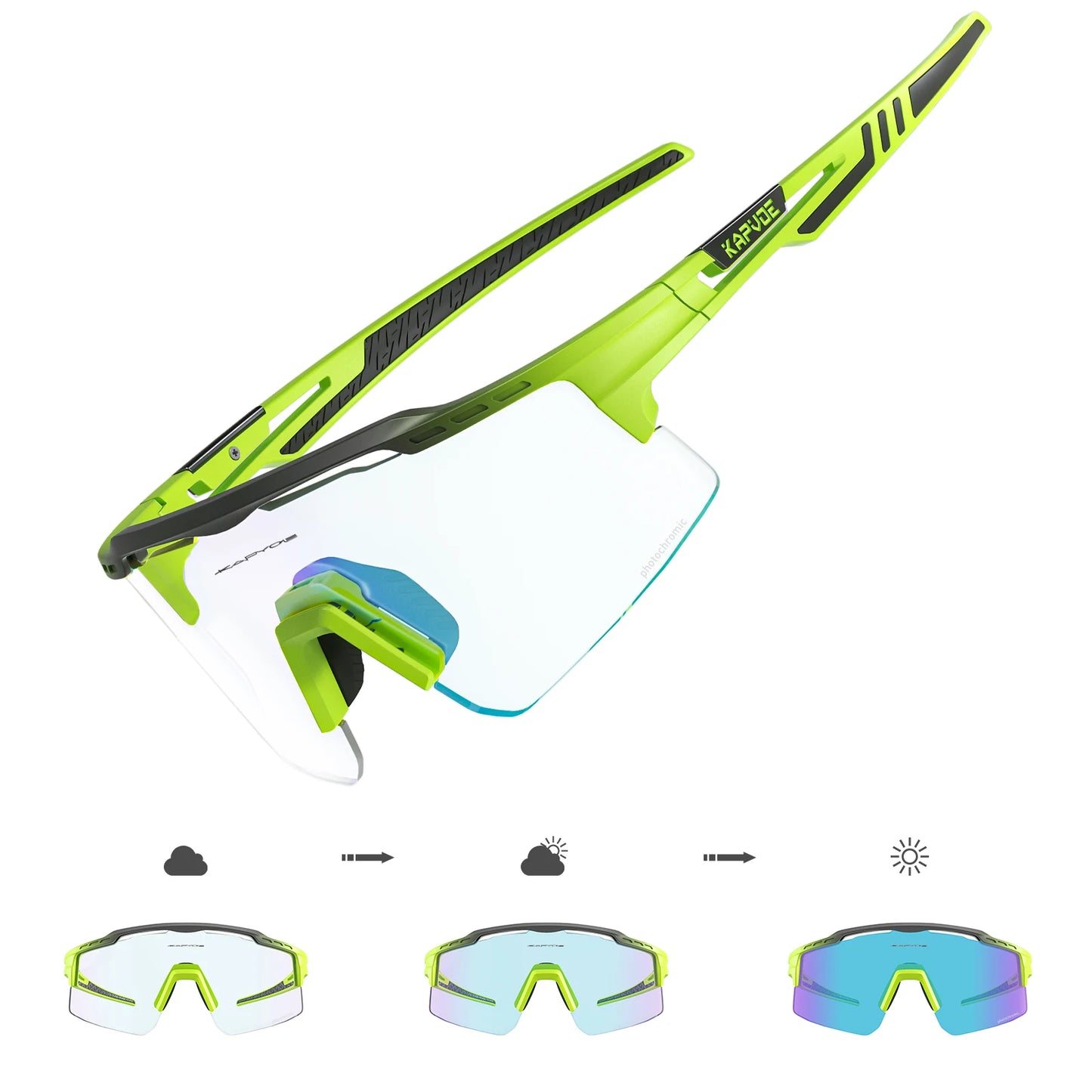Lentes de sol fotocromáticos UV 400 para actividades al aire libre.