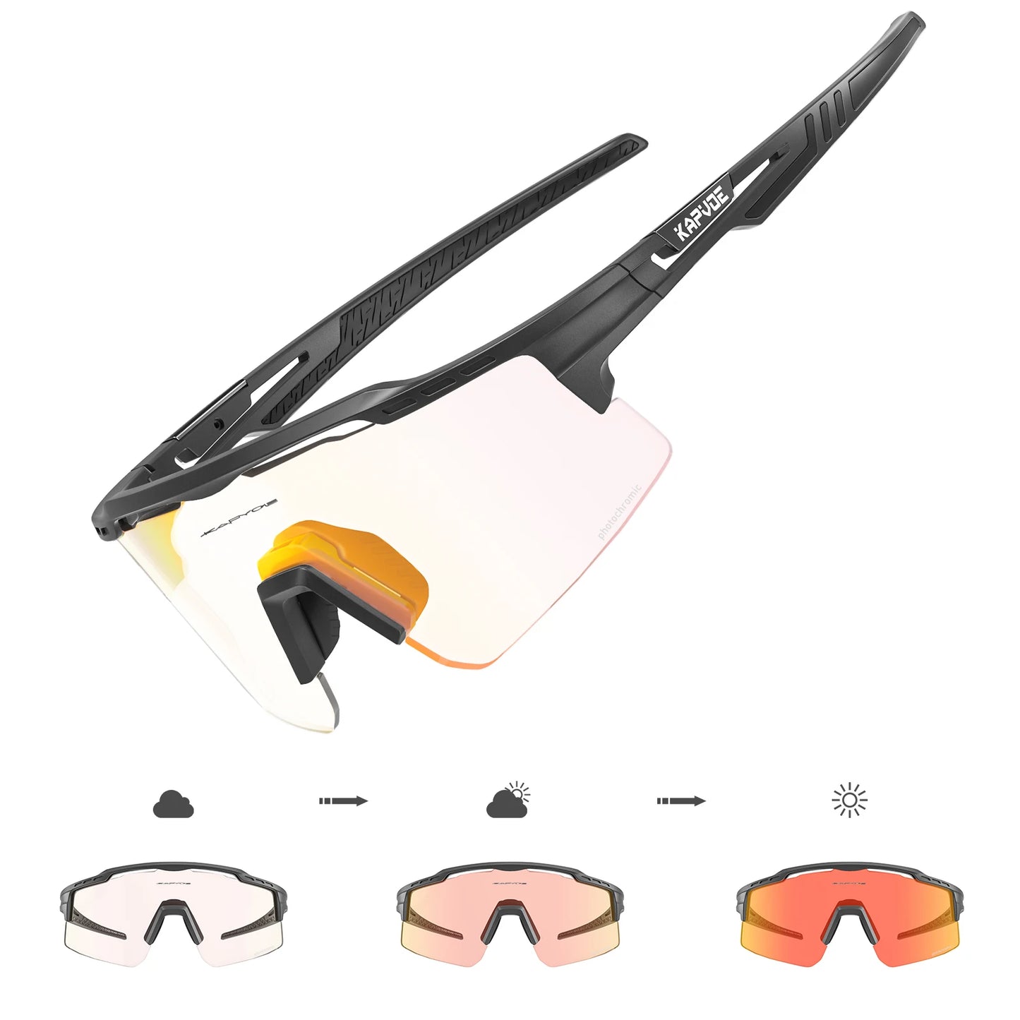 Lentes de sol fotocromáticos UV 400 para actividades al aire libre.