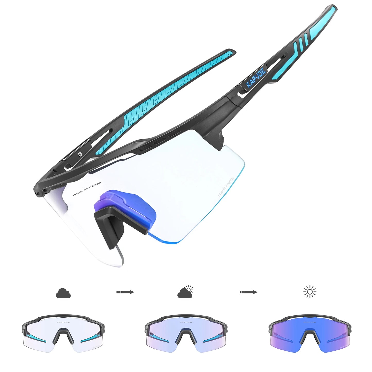 Lentes de sol fotocromáticos UV 400 para actividades al aire libre.