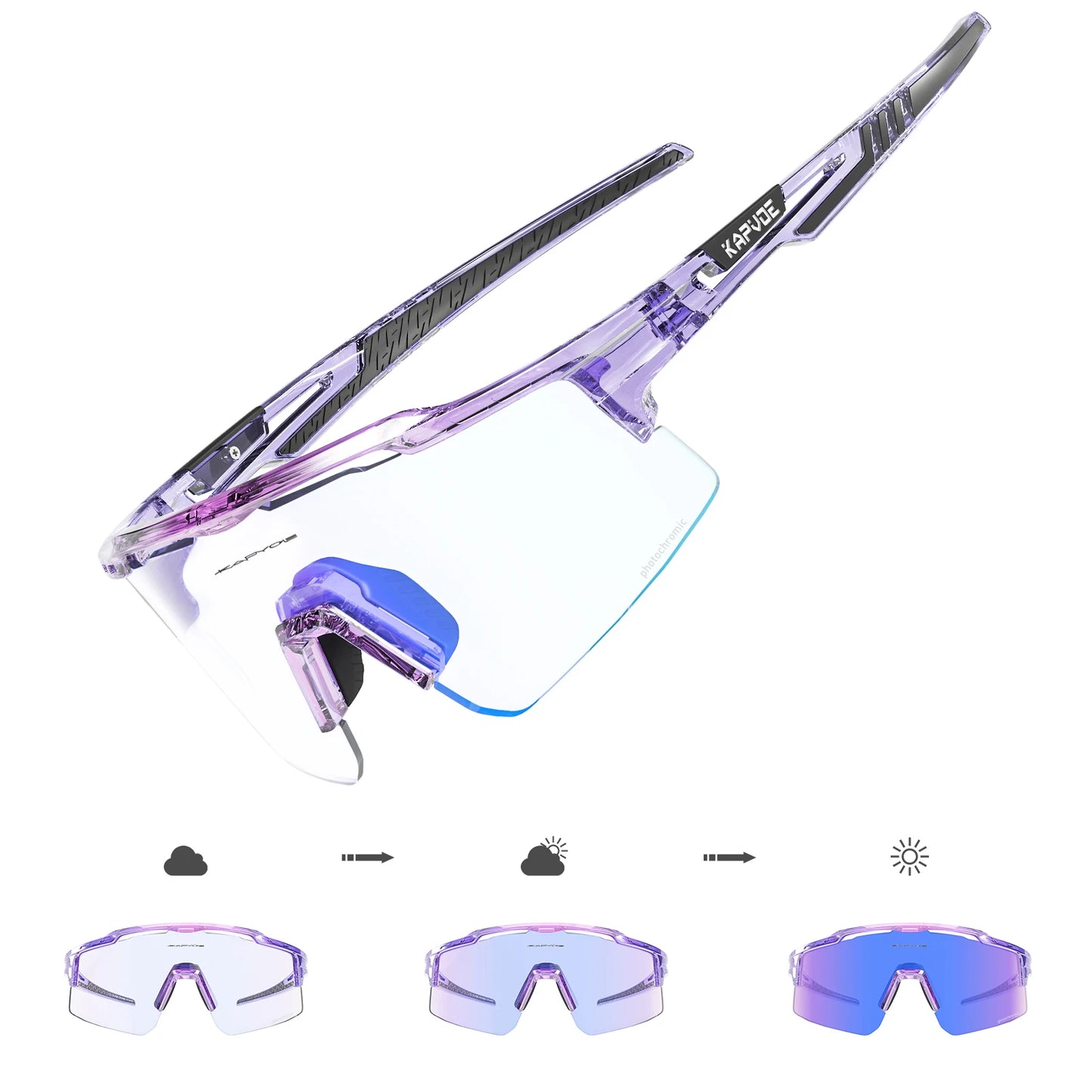 Lentes de sol fotocromáticos UV 400 para actividades al aire libre.