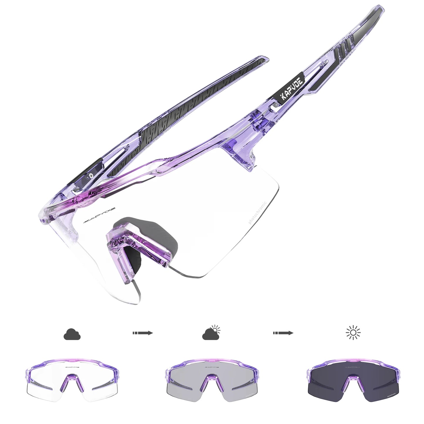 Lentes de sol fotocromáticos UV 400 para actividades al aire libre.