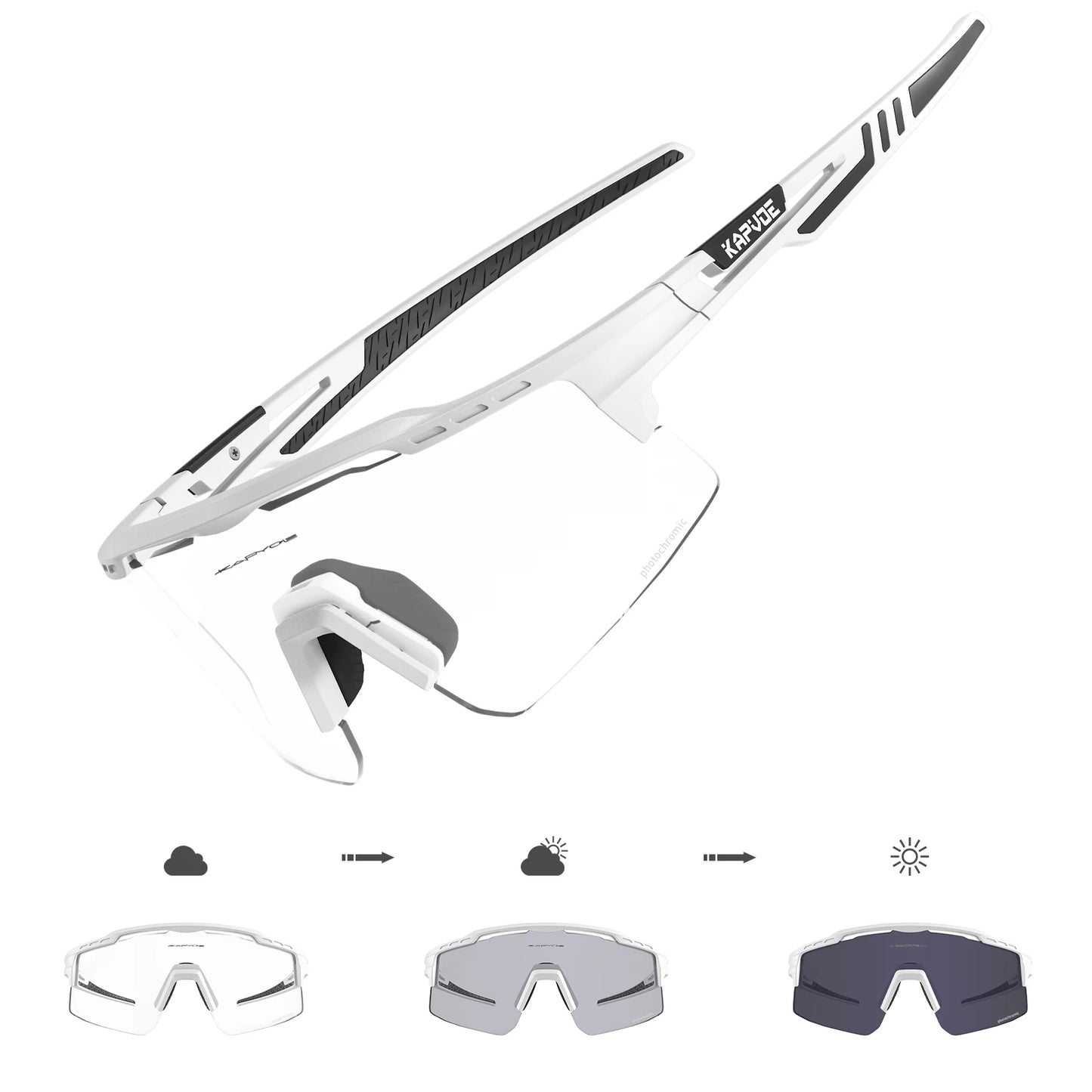 Lentes de sol fotocromáticos UV 400 para actividades al aire libre.