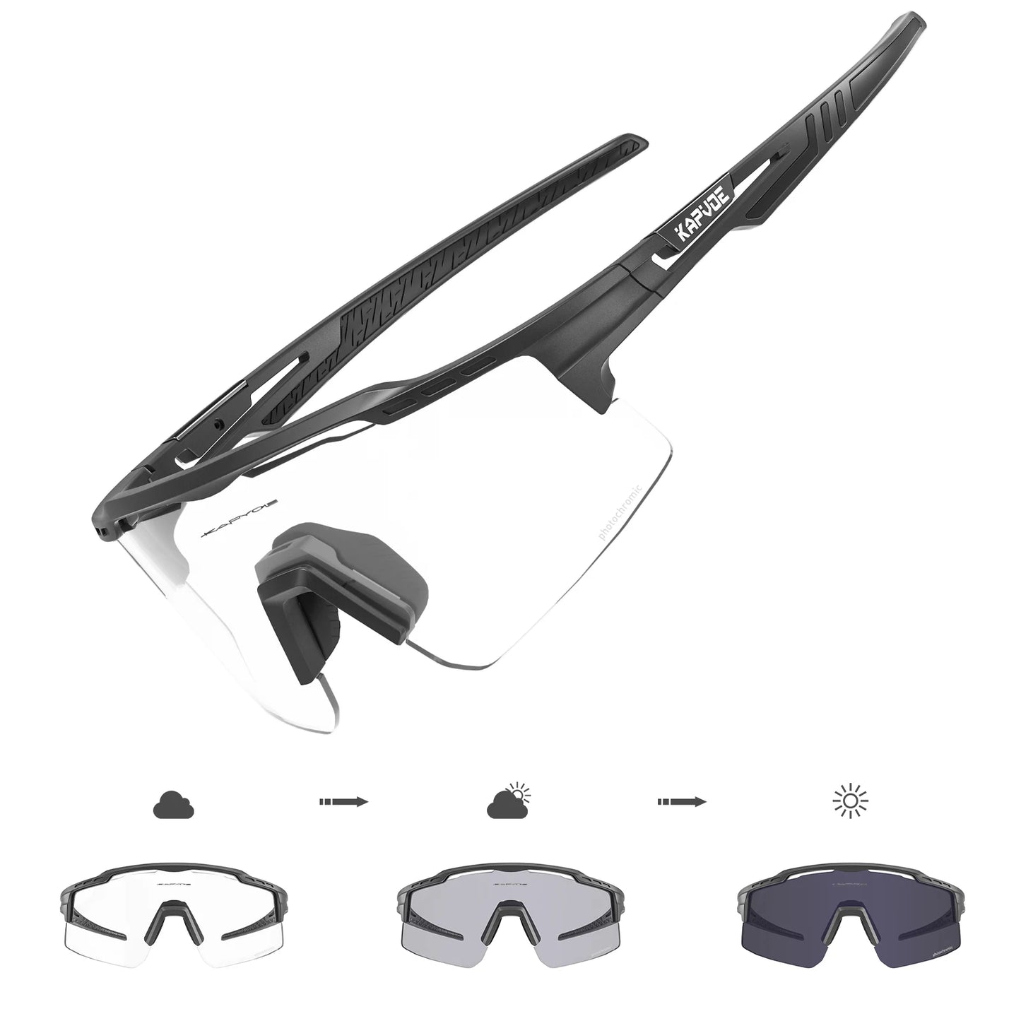 Lentes de sol fotocromáticos UV 400 para actividades al aire libre.