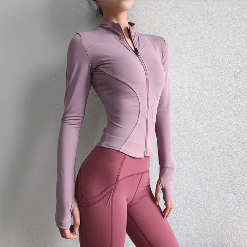 Chaqueta deportiva con cierre para mujer