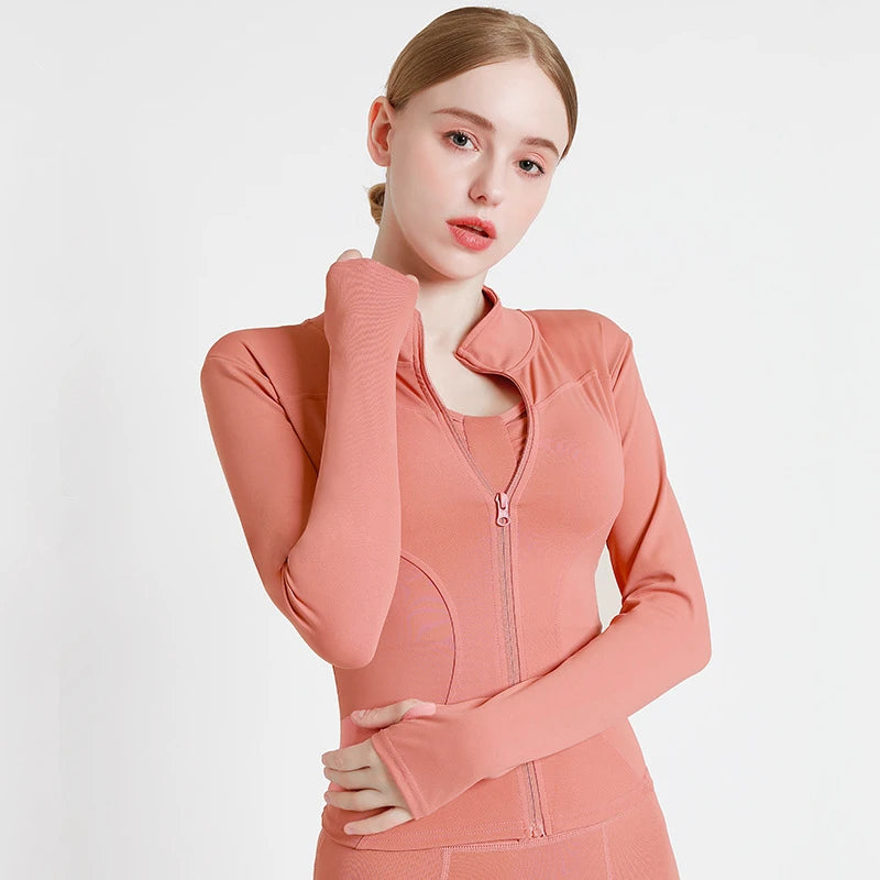 Chaqueta deportiva con cierre para mujer