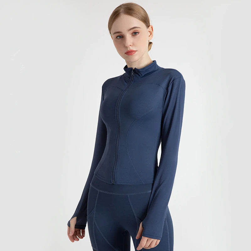 Chaqueta deportiva con cierre para mujer
