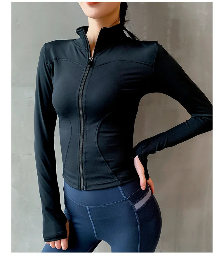 Chaqueta deportiva con cierre para mujer