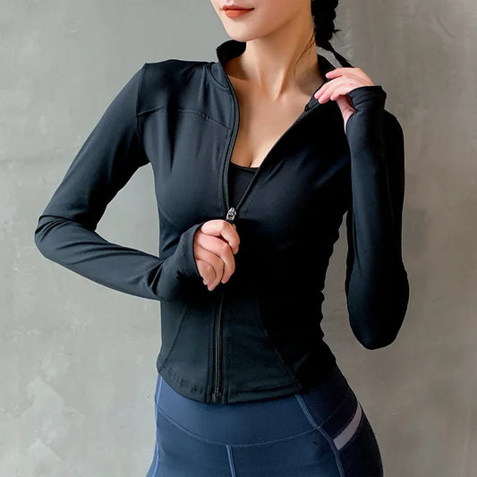 Chaqueta deportiva con cierre para mujer