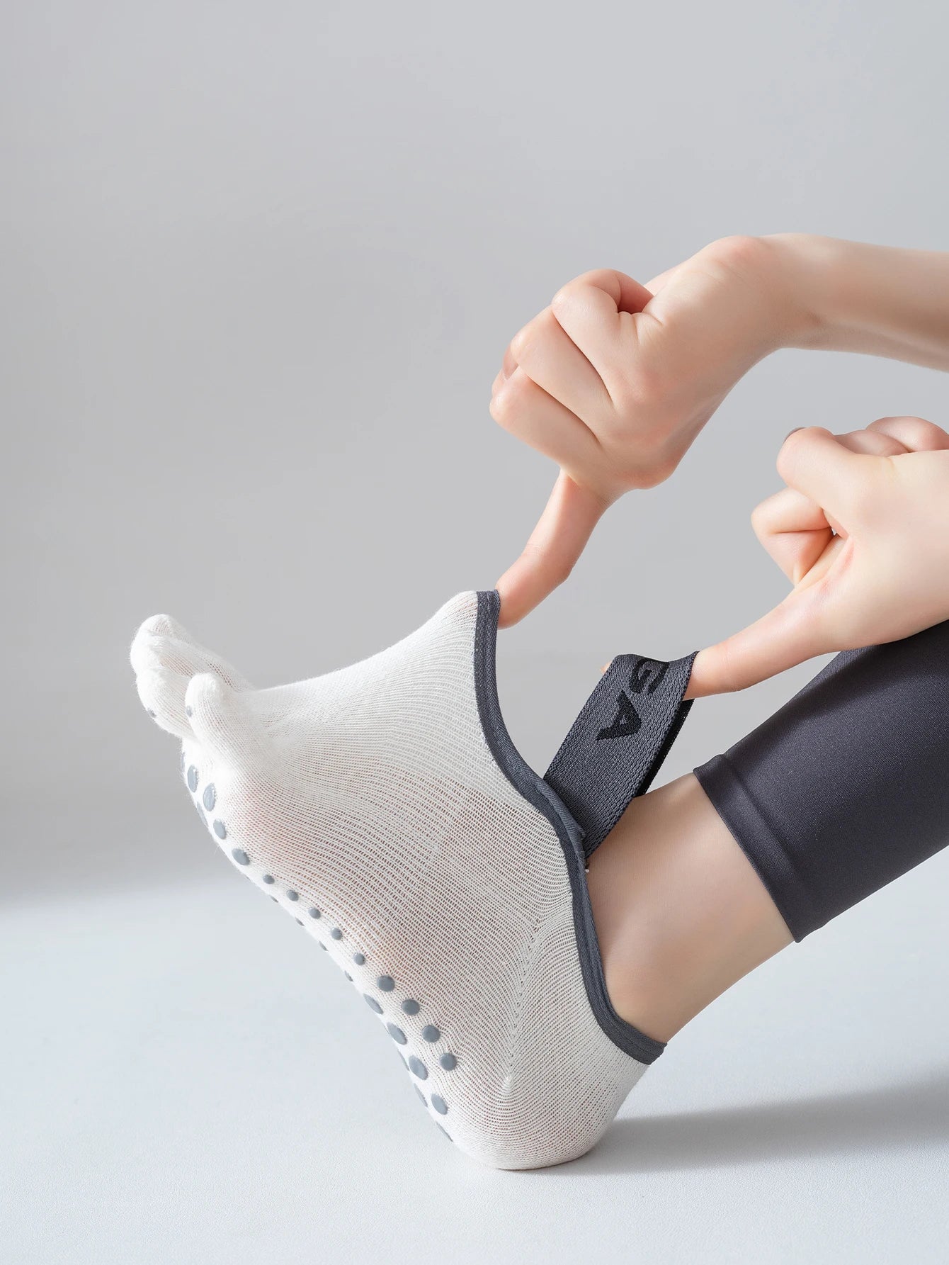 1 par de calcetines de cinco dedos para mujer, calcetines de yoga antideslizantes profesionales