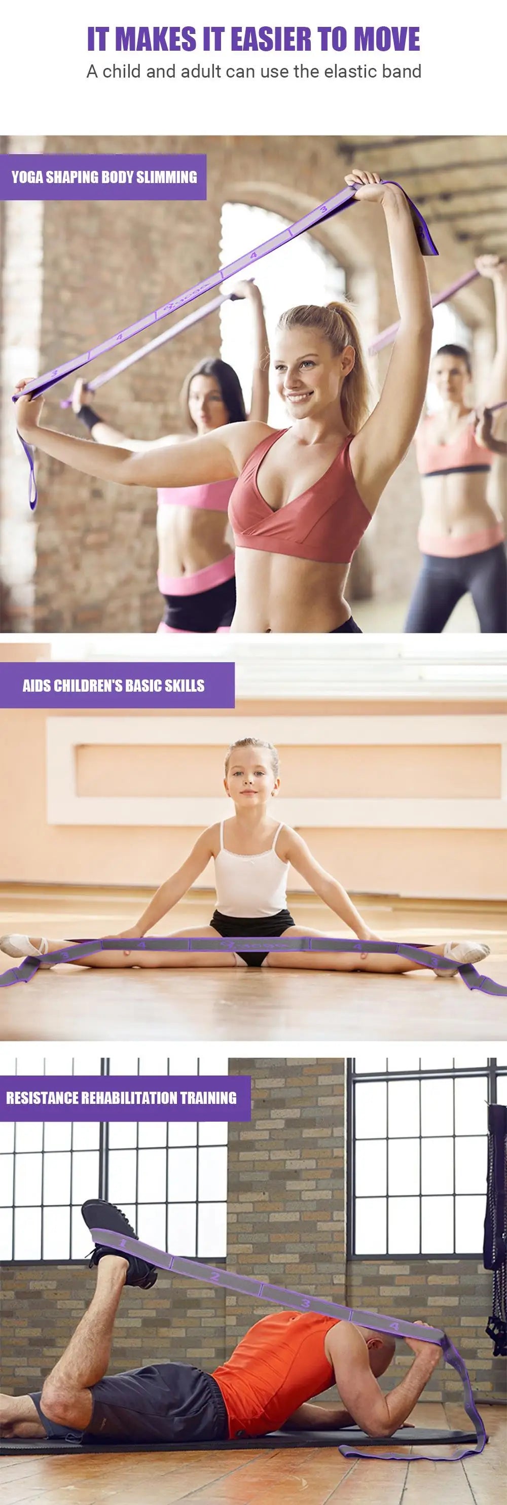 Bandas elásticas de resistencia para yoga