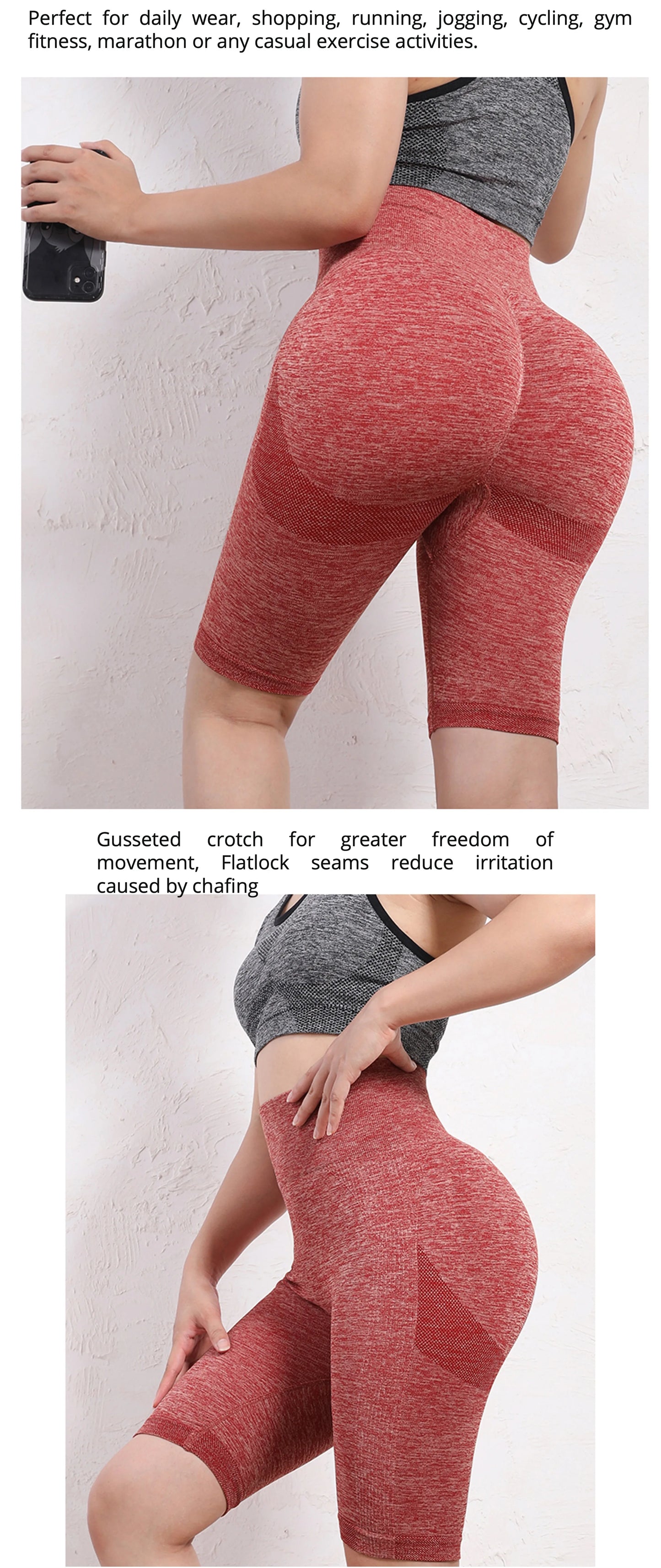 Pantalones cortos de yoga elásticos para mujer
