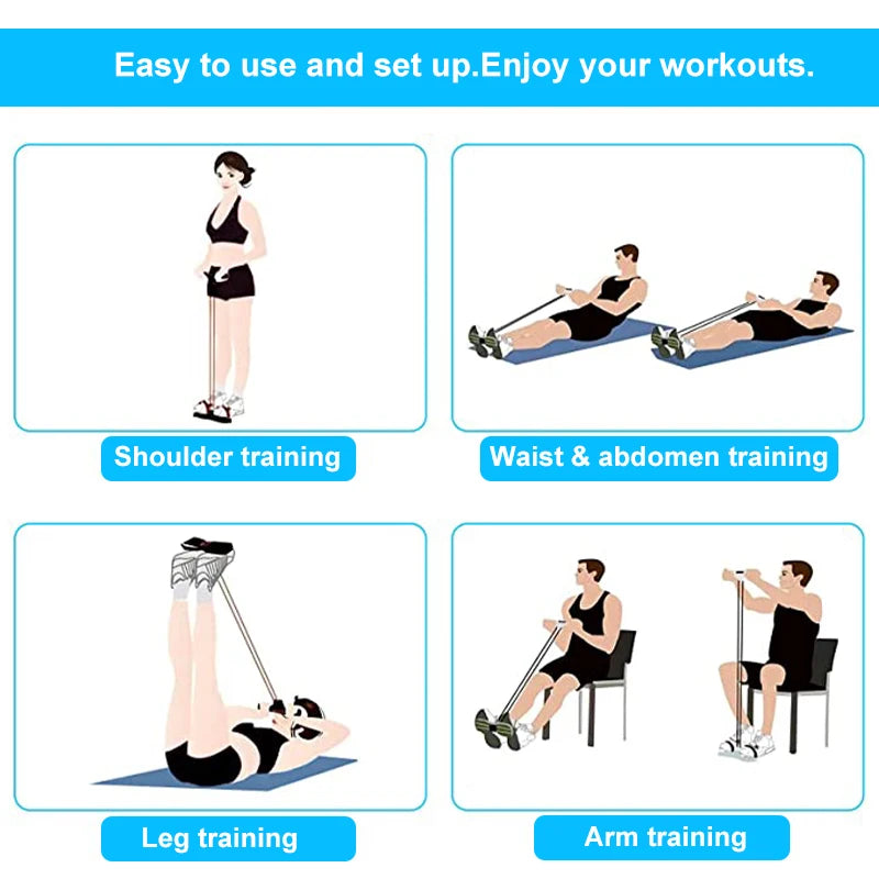 Bandas de resistencia de 4 tubos Fitness Gum