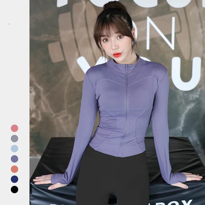 Chaqueta deportiva con cierre para mujer