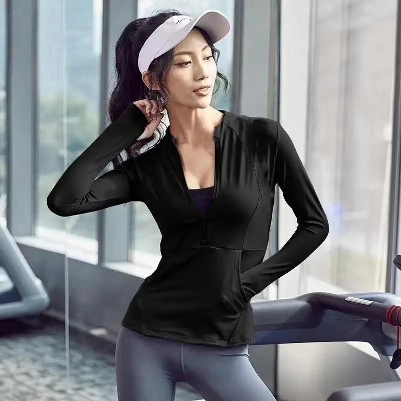 Chaqueta deportiva con cierre para mujer