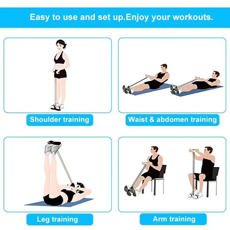 Bandas de resistencia de 4 tubos Fitness Gum