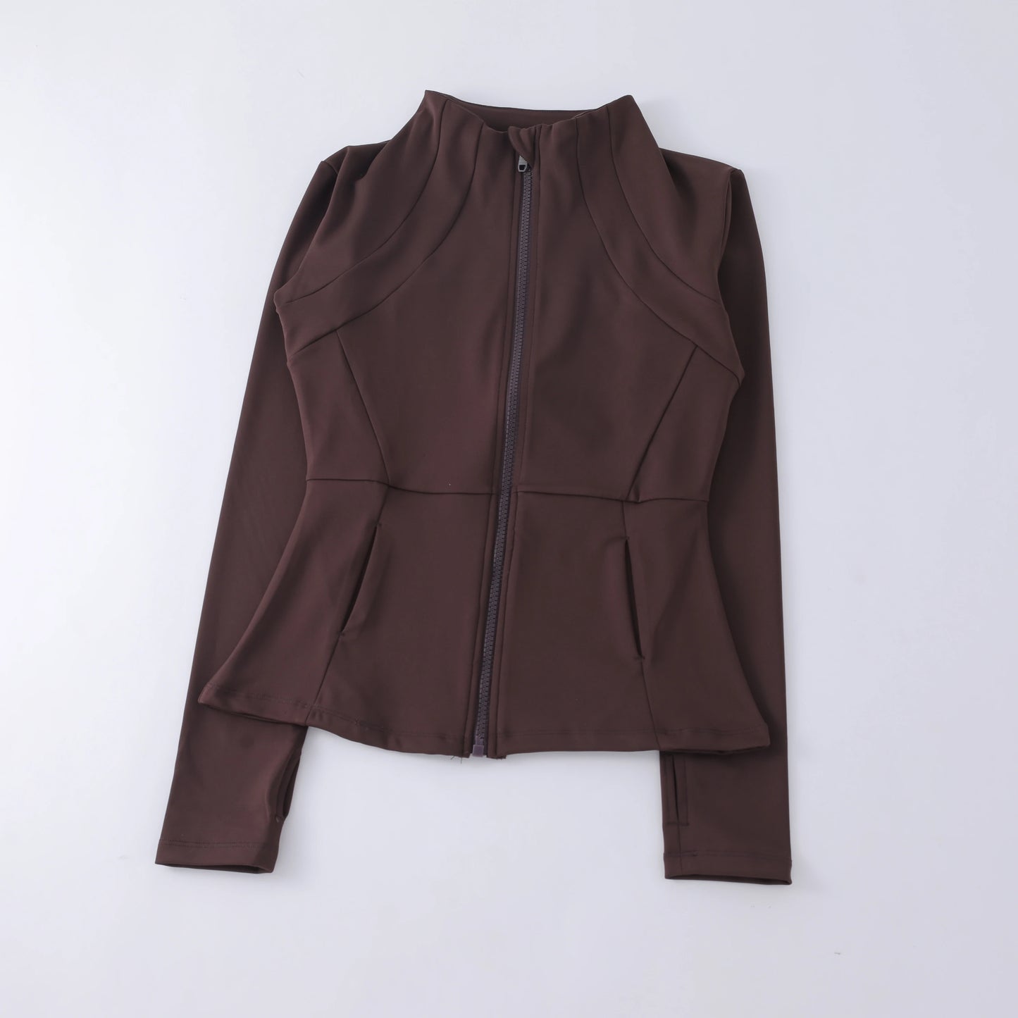 Chaqueta de cuello redondo de alta elasticidad