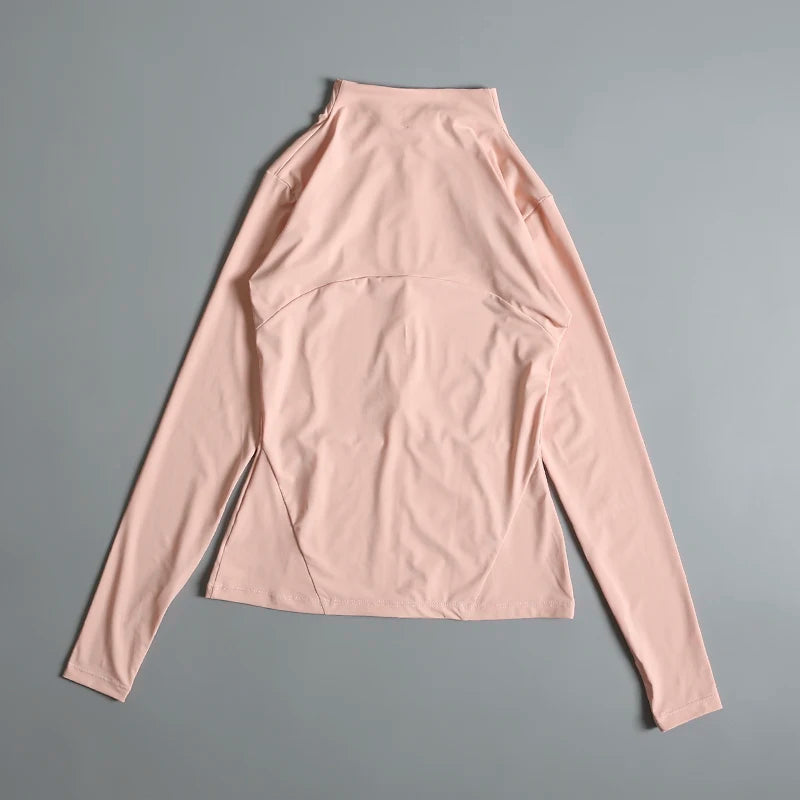 Chaqueta de cuello redondo de alta elasticidad