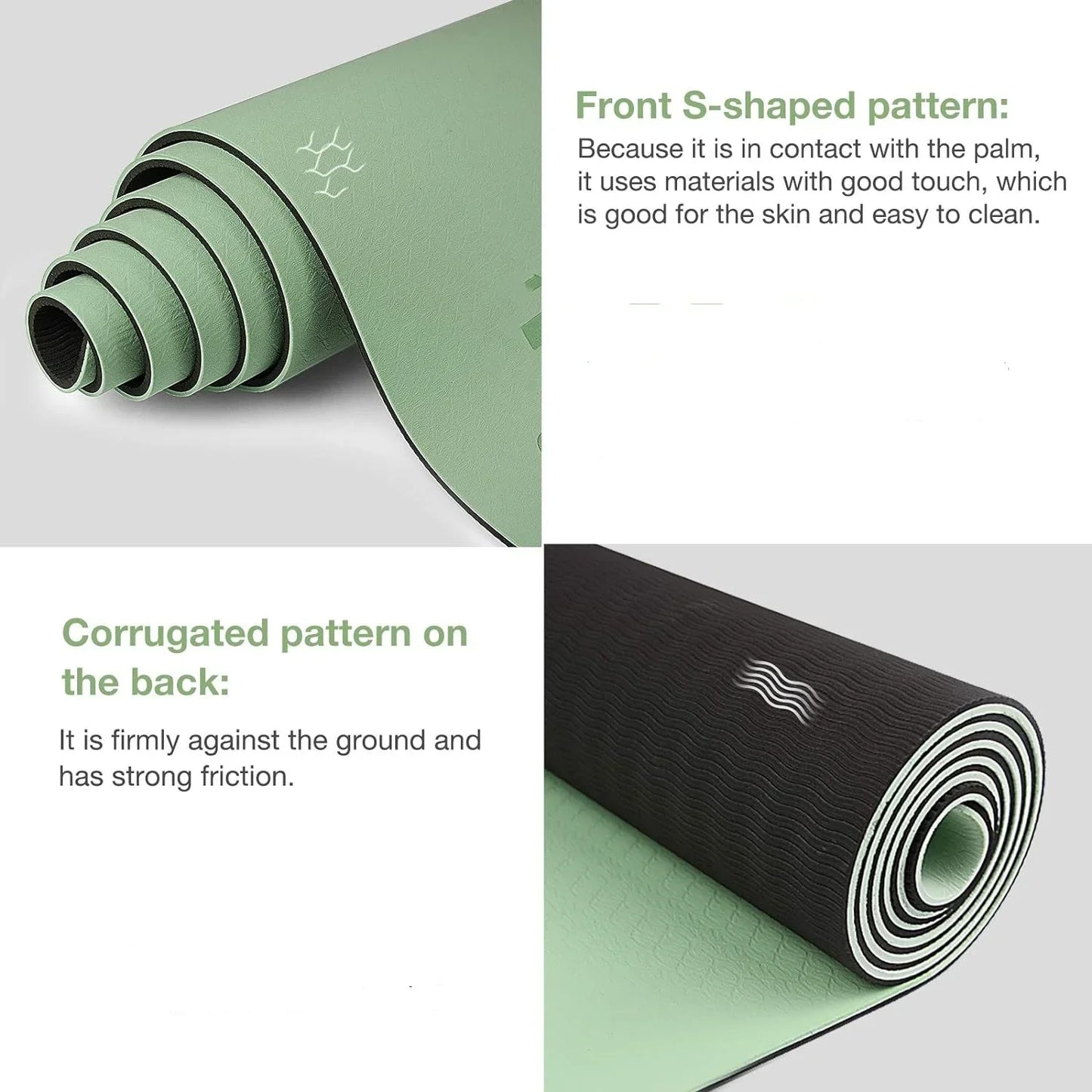 TPE yoga mat is environmentally friendly, odorless, elastic, waterproof, and anti slip. It is a professional yoga mat with genui