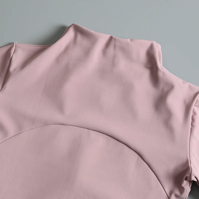 Chaqueta de cuello redondo de alta elasticidad