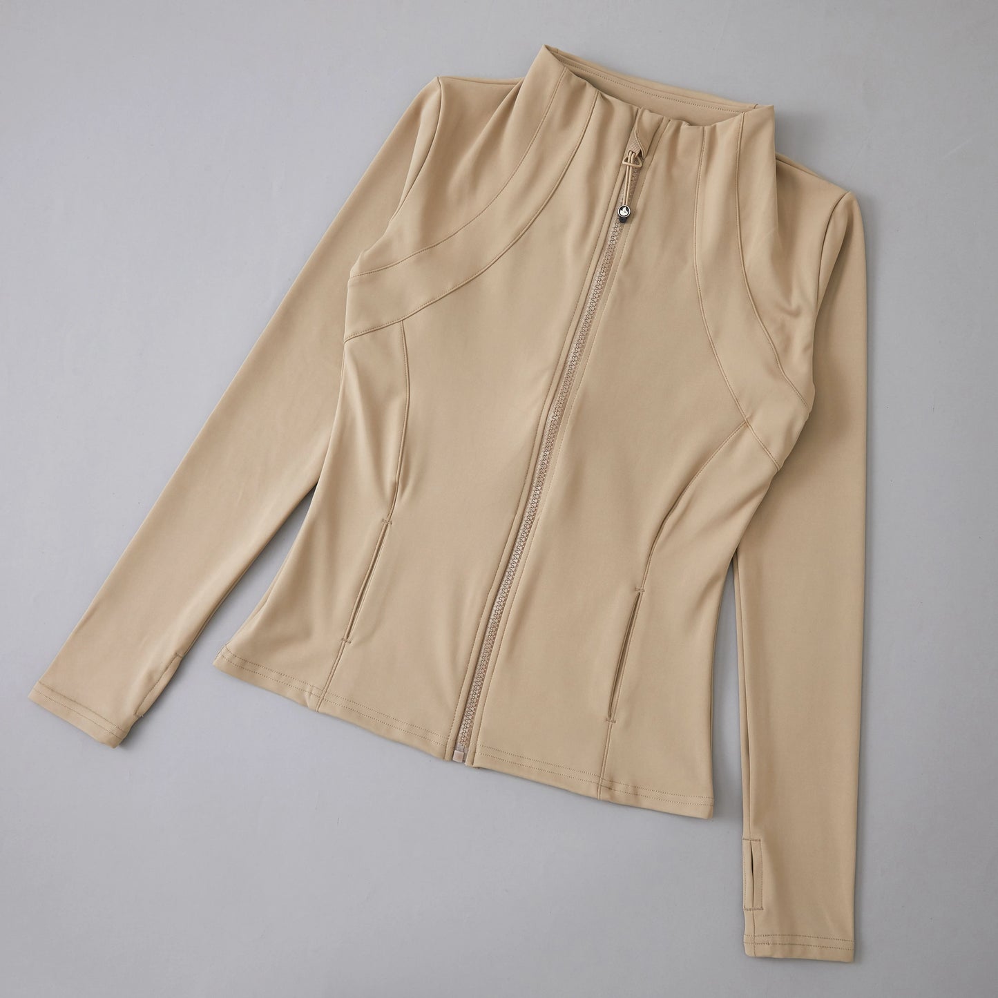 Chaqueta de cuello redondo de alta elasticidad