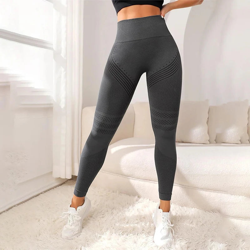 Leggings deportivos de cintura alta para mujer, sin costuras