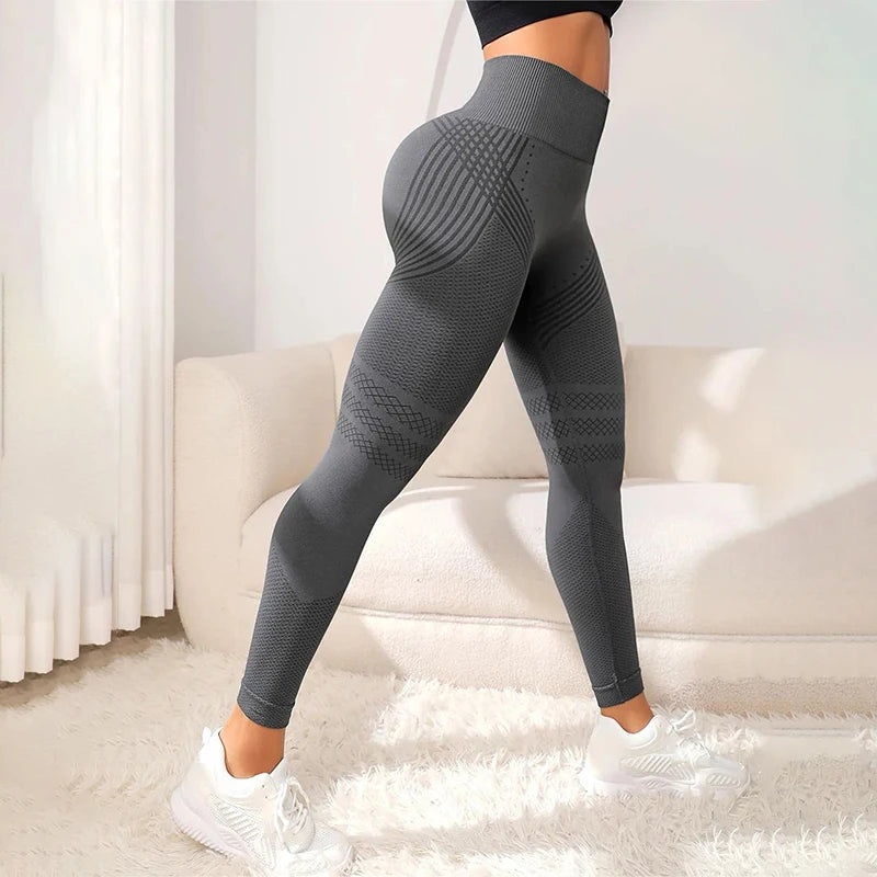 Leggings deportivos de cintura alta para mujer, sin costuras