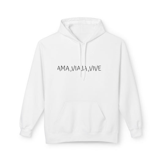 Ama, Viaja, Vive Hoodie — White Bicycle Lemon Wheel Sweatshirt