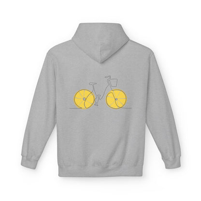 Ama, Viaja, Vive Hoodie — White Bicycle Lemon Wheel Sweatshirt