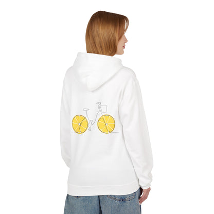 Ama, Viaja, Vive Hoodie — White Bicycle Lemon Wheel Sweatshirt