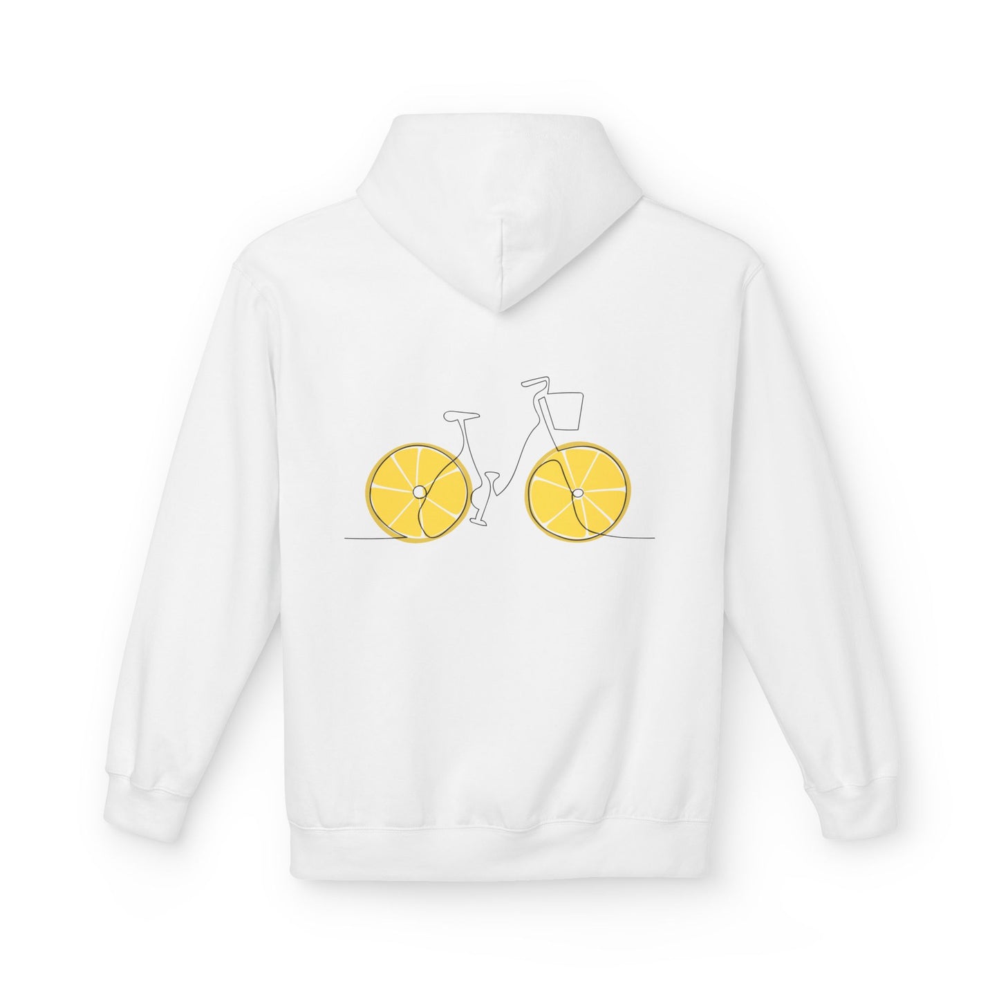 Ama, Viaja, Vive Hoodie — White Bicycle Lemon Wheel Sweatshirt