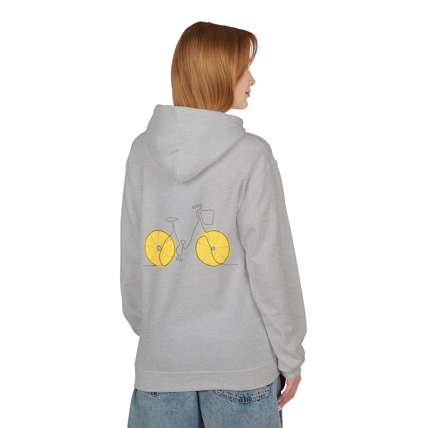 Ama, Viaja, Vive Hoodie — White Bicycle Lemon Wheel Sweatshirt
