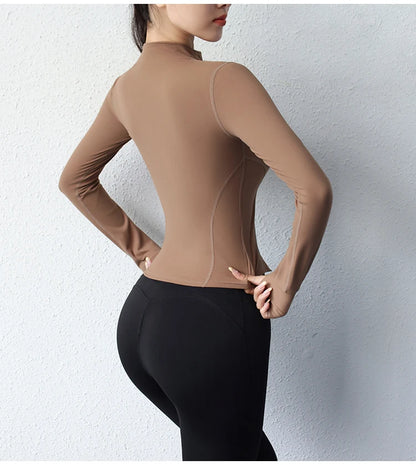 Chaqueta deportiva corta de yoga para mujer