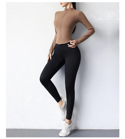 Chaqueta deportiva corta de yoga para mujer
