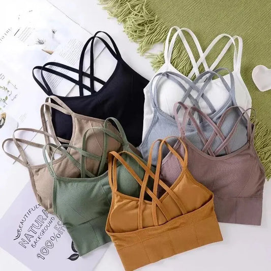 Sujetador deportivo para mujer con tirantes para Yoga