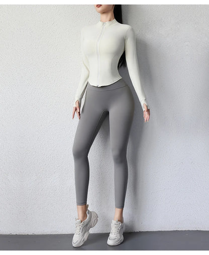 Chaqueta deportiva corta de yoga para mujer
