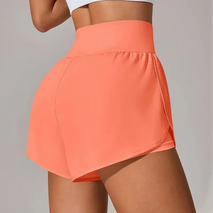 Short deportivo de verano para mujer de malla 2 en 1 transpirable de cintura alta ideales para correr o hacer yoga.