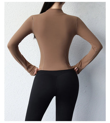 Chaqueta deportiva corta de yoga para mujer