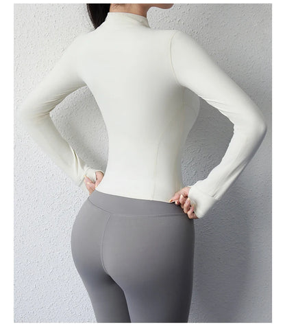 Chaqueta deportiva corta de yoga para mujer