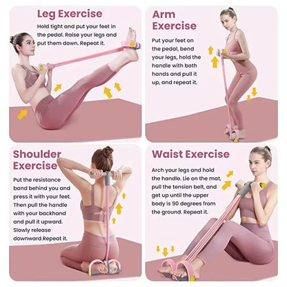 Bandas de resistencia de 4 tubos Fitness Gum