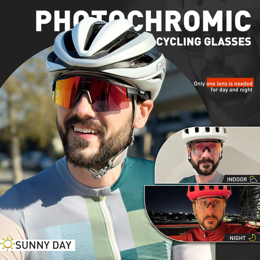 Lentes de sol fotocromáticos  UV 400 para actividades al aire libre.