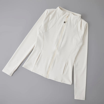 Chaqueta de cuello redondo de alta elasticidad