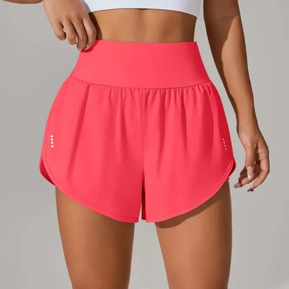 Short deportivo de verano para mujer de malla 2 en 1 transpirable de cintura alta ideales para correr o hacer yoga.