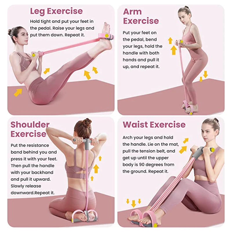 Bandas de resistencia de 4 tubos Fitness Gum
