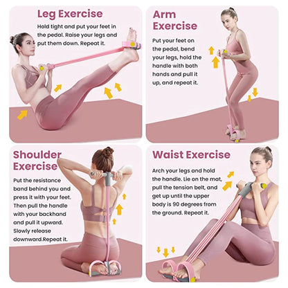 Bandas de resistencia de 4 tubos Fitness Gum
