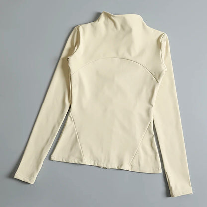 Chaqueta de cuello redondo de alta elasticidad