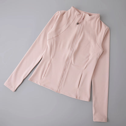 Chaqueta de cuello redondo de alta elasticidad