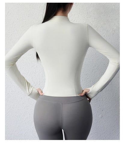 Chaqueta deportiva corta de yoga para mujer