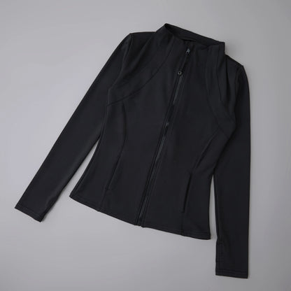 Chaqueta de cuello redondo de alta elasticidad