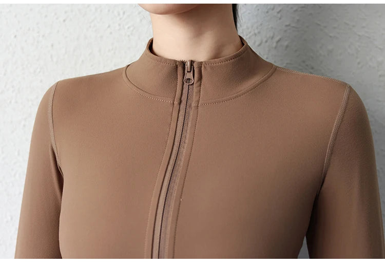 Chaqueta deportiva corta de yoga para mujer